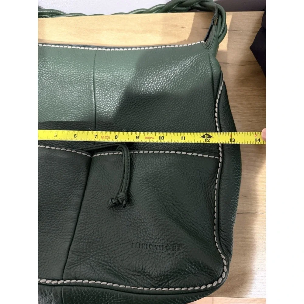 PLINIO‎ VISONA ITALY GREEN SATCHEL GENUINE LEATHER OVERSIZED HANDBAG F